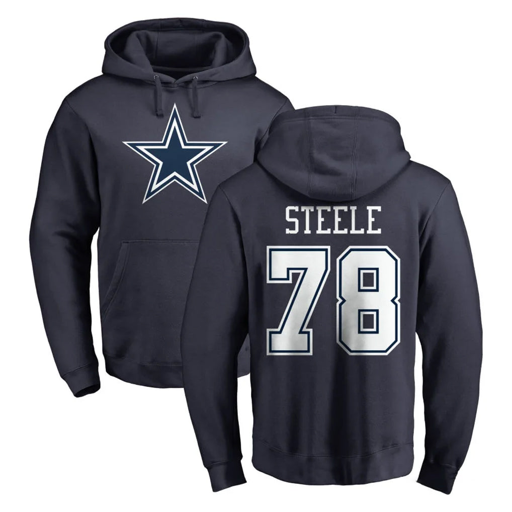 D.Cowboys #78 Terence Steele Player Navy Pullover Hoodies Limited Xdoa Stitched Jerseys
