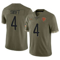 C.Bears #4 D'Andre Swift Player Olive Salute to Service Limited Game Kdoa Stitched Jerseys
