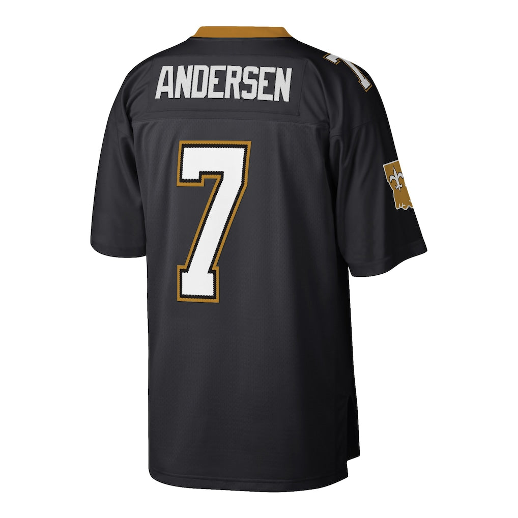 Kdoa NO.Saints #7 Morten Andersen Mitchell & Ness Black Retired Player Legacy Replica Jersey