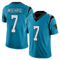 C.Panthers #7 Tre'von Moehrig Player Blue Vapor Untouchable Limited Game Kdoa Stitched Jerseys