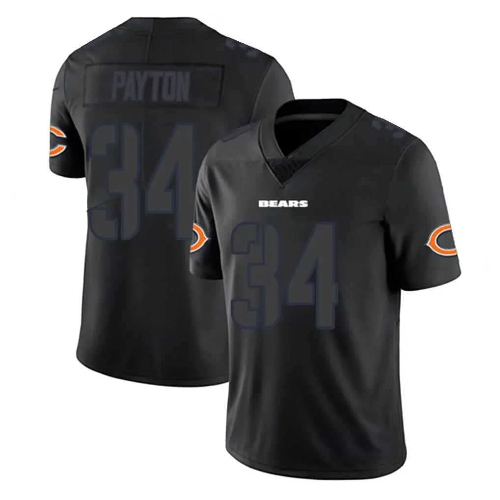 C.Bears #34 Walter Payton Player Black Impact Limited Game Kdoa Stitched Jerseys
