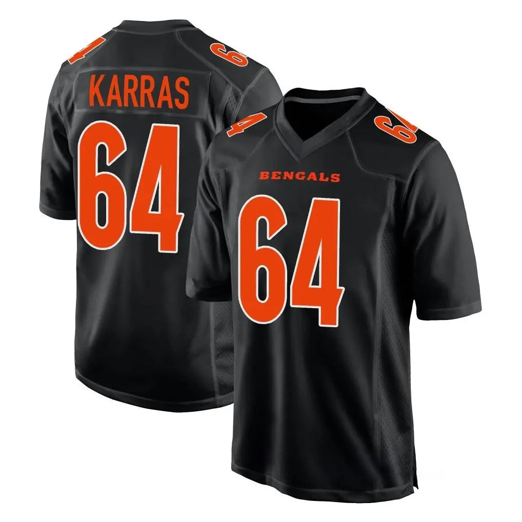 C.Bengals #64 Ted Karras Player Black Fashion Game Kdoa Stitched Jerseys