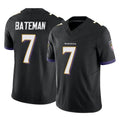 B.Ravens #7 Rashod Bateman Player Black Vapor F.U.S.E. Limited Kdoa Stitched Jerseys