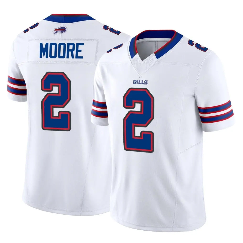 B.Bills #2 DJ Moore Player White Vapor F.U.S.E. Jersey Limited Home Game Kdoa Stitched Jerseys