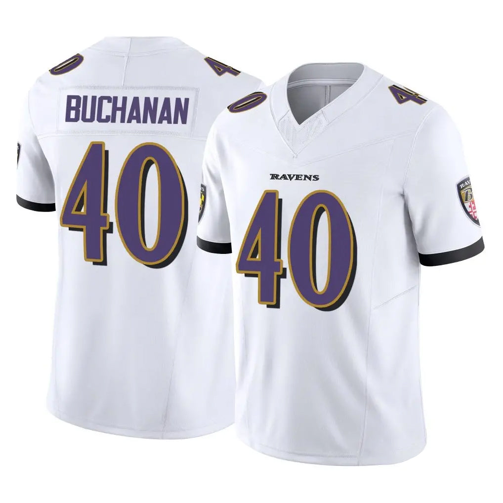 B.Ravens #40 Teddye Buchanan Player White Vapor F.U.S.E. Limited Home Game Kdoa Stitched Jerseys