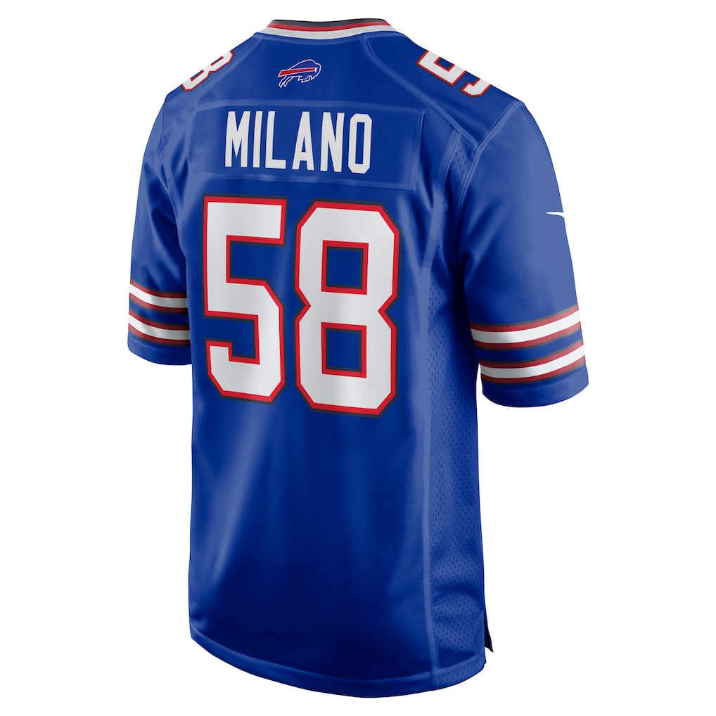 Kdoa B.Bills #58 Matt Milano Royal Game Jersey