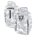 C.Bears #1 Jaylon Johnson Player Arctic Camo Salute to Service Pullover Hoodies Limited Kdoa Stitched Jerseys