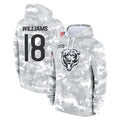 C.Bears #18 Caleb Williams Player Arctic Camo Salute to Service Pullover Hoodies Limited Kdoa Stitched Jerseys