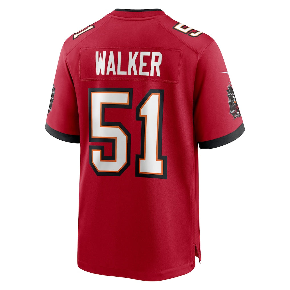 Kdoa TB.Buccaneers #51 David Walker Red Team Game Jersey