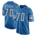 D.Lions #70 Juice Scruggs Player Blue Home Game Kdoa Stitched Jerseys