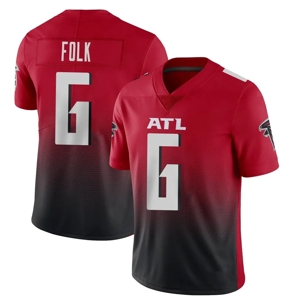 A.Falcons #6 Nick Folk Player Red Vapor Untouchable Limited Home Game Kdoa Stitched Jerseys
