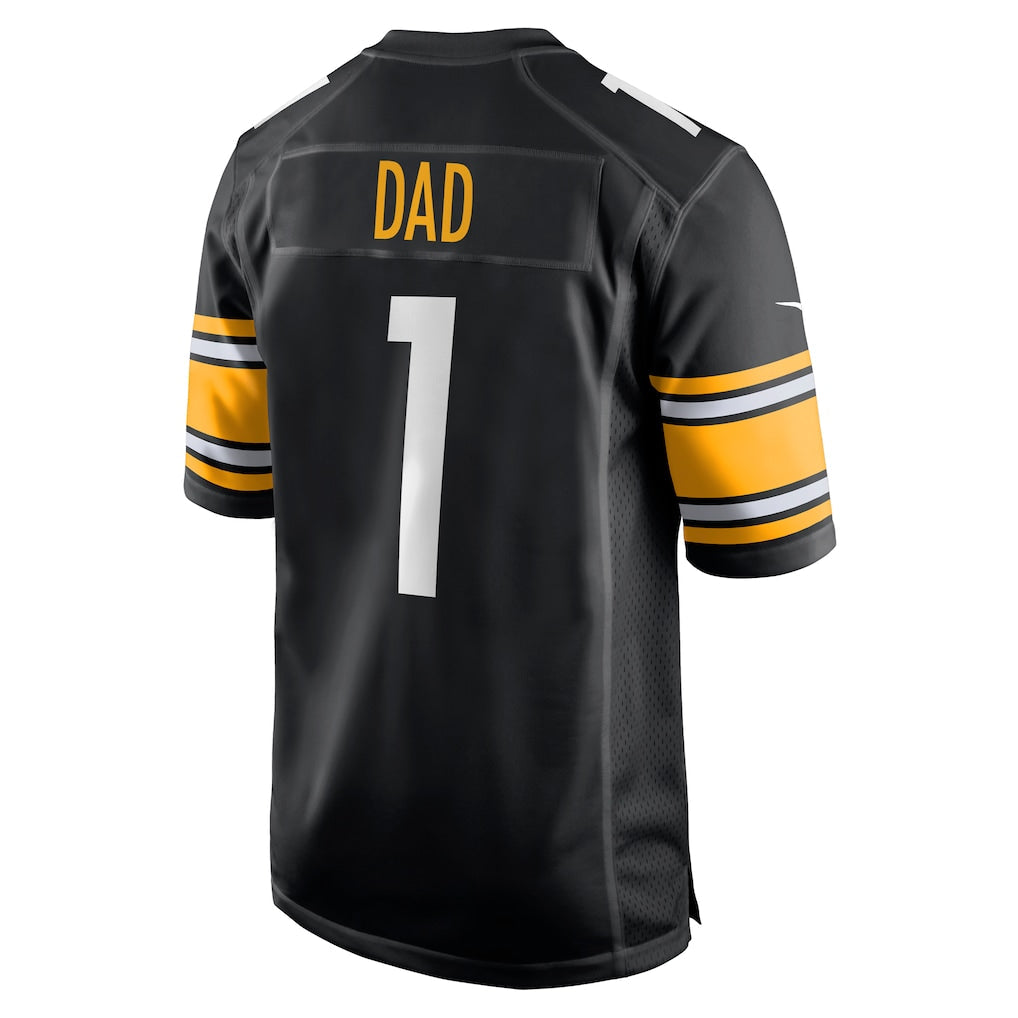Kdoa P.Steelers #1 Dad Black Game Jersey