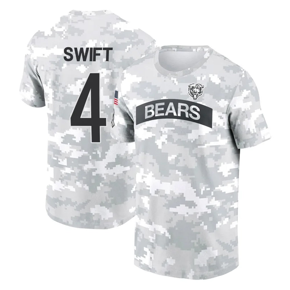 C.Bears #4 D'Andre Swift Player Arctic Camo Salute to Service Performance T-Shirt Limited Kdoa Stitched Jerseys