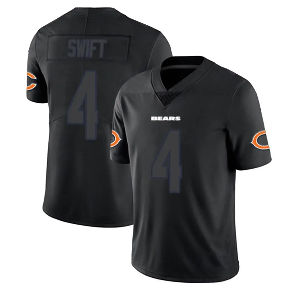 C.Bears #4 D'Andre Swift Player Black Impact Limited Game Kdoa Stitched Jerseys