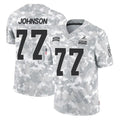 C.Browns #77 Zion Johnson Player Arctic Camo Salute to Service Limited Home Game Kdoa Stitched Jerseys