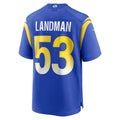 Kdoa LA.Rams #53 Nate Landman Royal Team Game Jersey