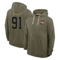 C.Browns #91 Alex Wright Player Olive Salute to Service Pullover Hoodies Limited Kdoa Stitched Jerseys