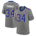 B.Bills #34 Thurman Thomas Player Gray Nickel City Home Game Kdoa Stitched Jerseys