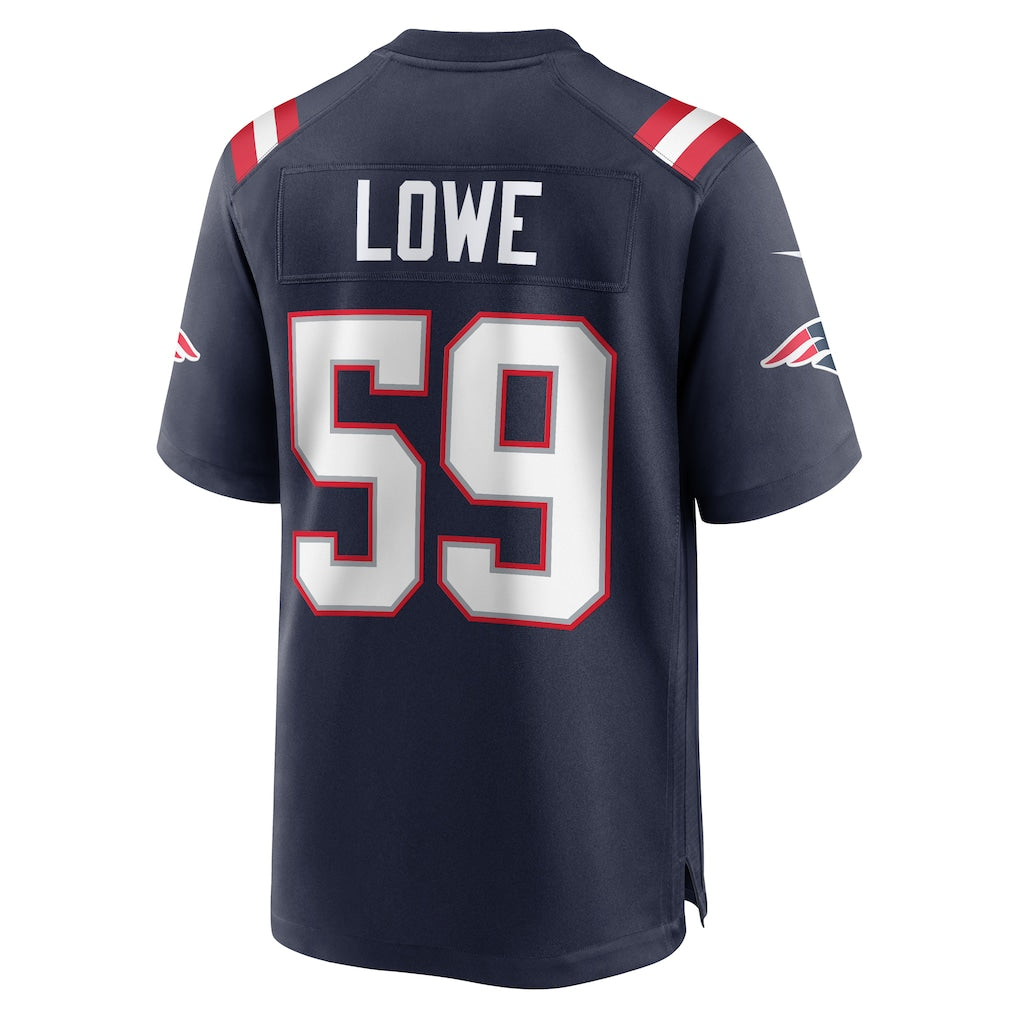 Kdoa NE.Patriots #59 Vederian Lowe Navy Game Retired Player Jersey