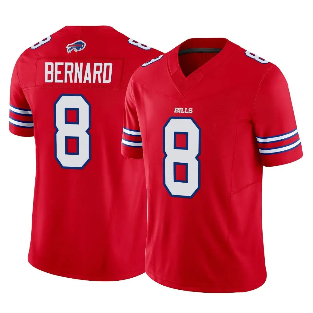 B.Bills #8 Terrel Bernard Player Red Vapor F.U.S.E. Jersey Limited Home Game Kdoa Stitched Jerseys